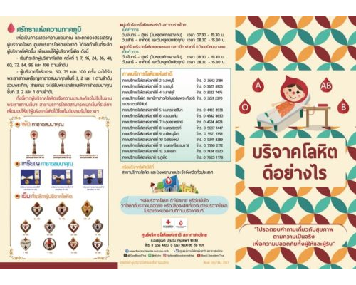 แผ่นพับ บริจาคโลหิต ดีอย่างไร 2567