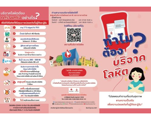 แผ่นพับ ทำไมต้องบริจาคโลหิต 2567